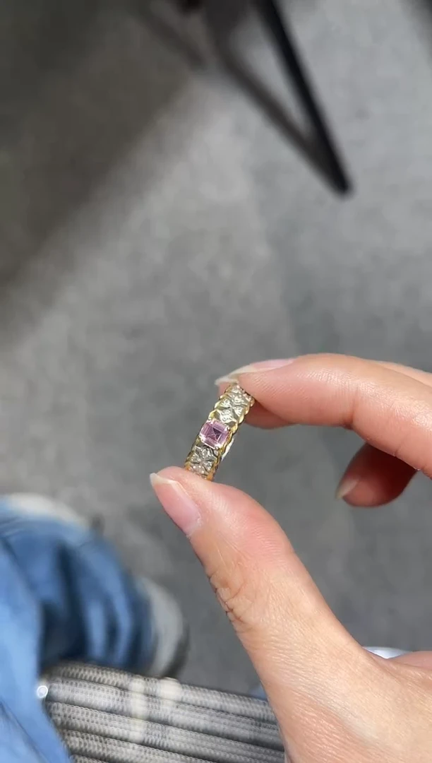 银S925镶嵌戒指碧玺成品