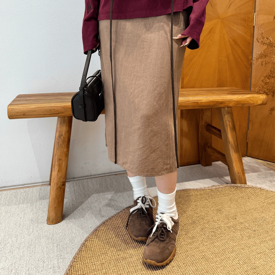 RAW STONE 25春夏新款云雾染天丝橡筋腰头半裙百搭休闲随性显高