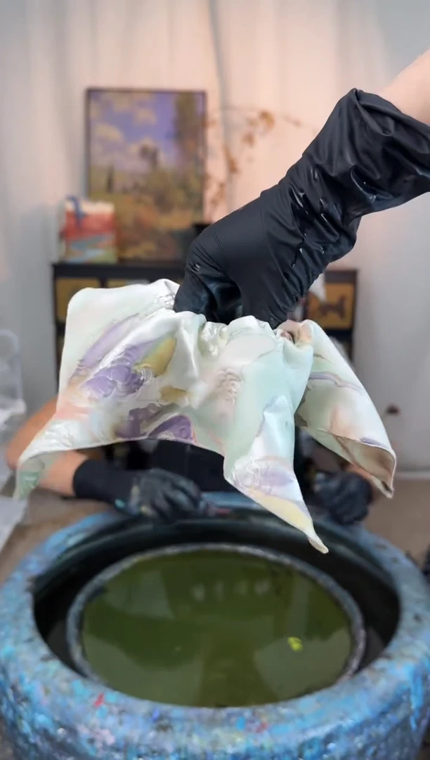 062山茶花方巾发圈