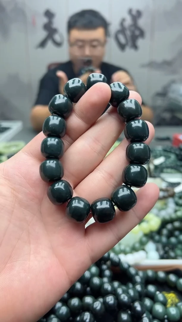 手串未镶嵌和田玉纯天然新疆塔县油青16