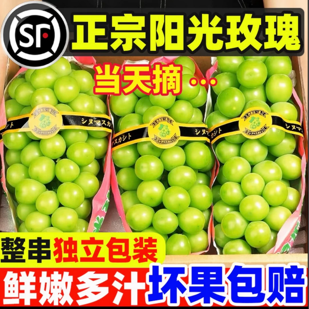 正宗阳光玫瑰晴王葡萄新鲜饱满香甜多汁顺丰发货