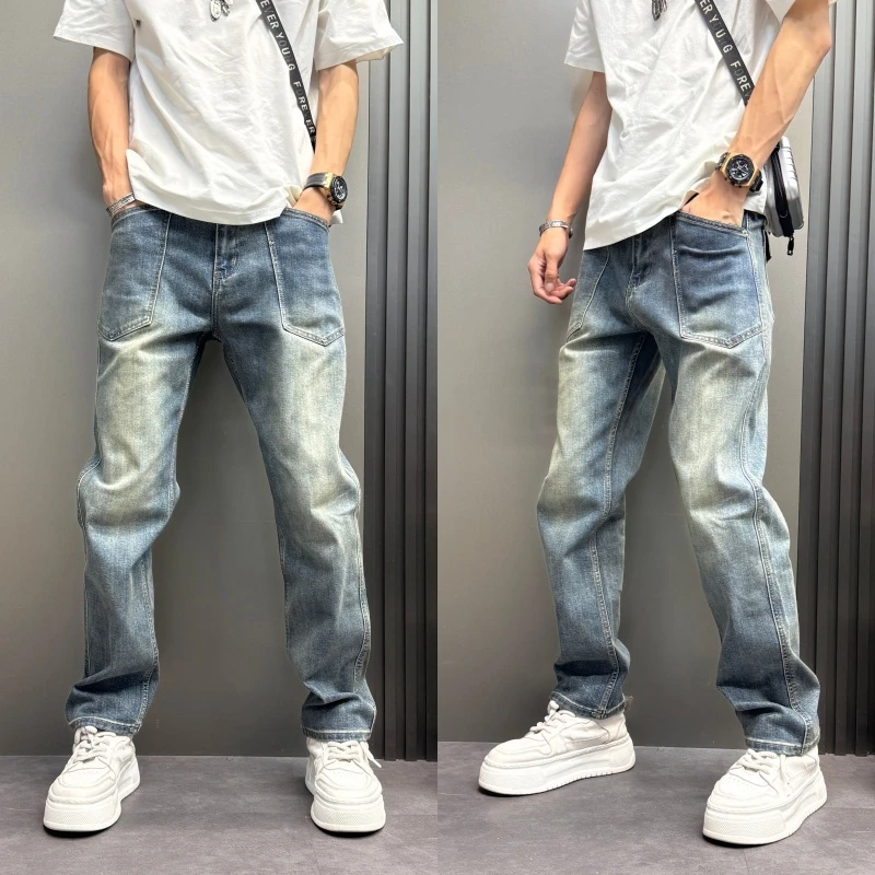 牛仔裤宽松休闲裤秋冬牛仔男裤男士高级感裤子直筒复古修身男士