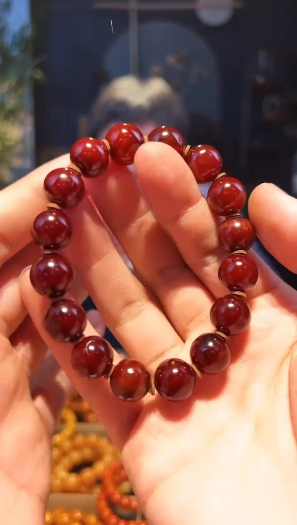 未镶嵌蜜蜡手串单圈13+