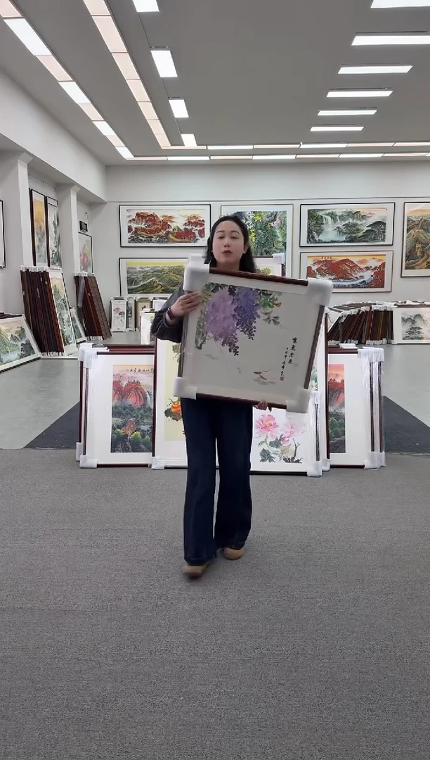 国画紫气东来60*60