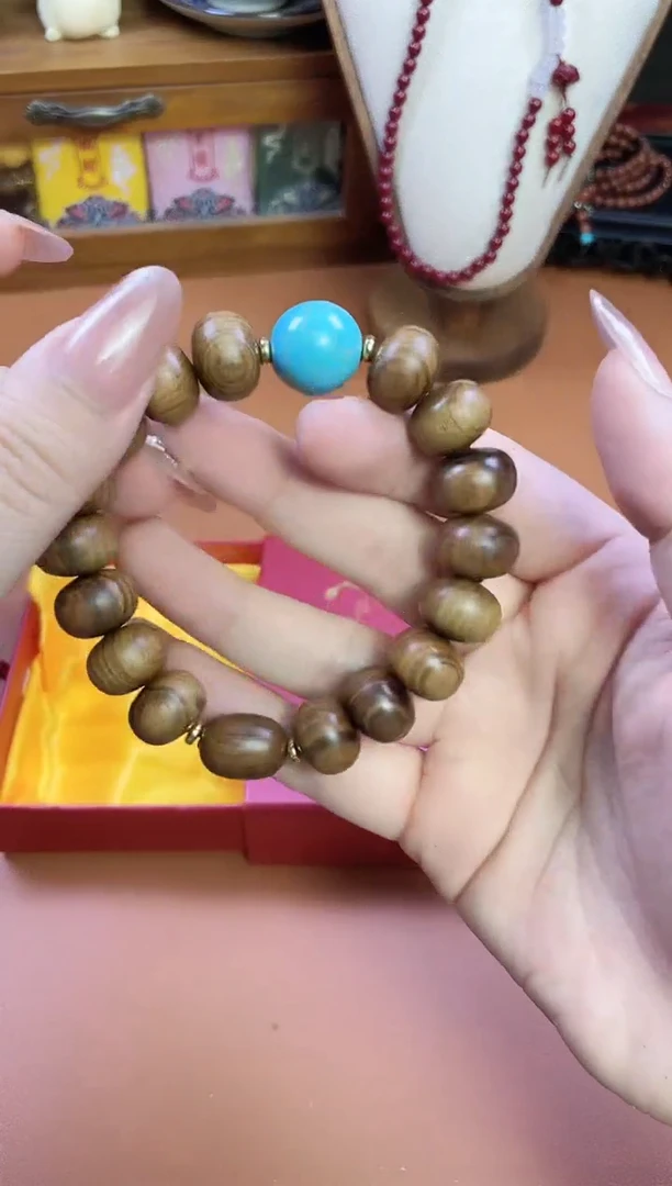 非洲檀香无事牌菩提木质串珠手串/多发性其一/不带盒子