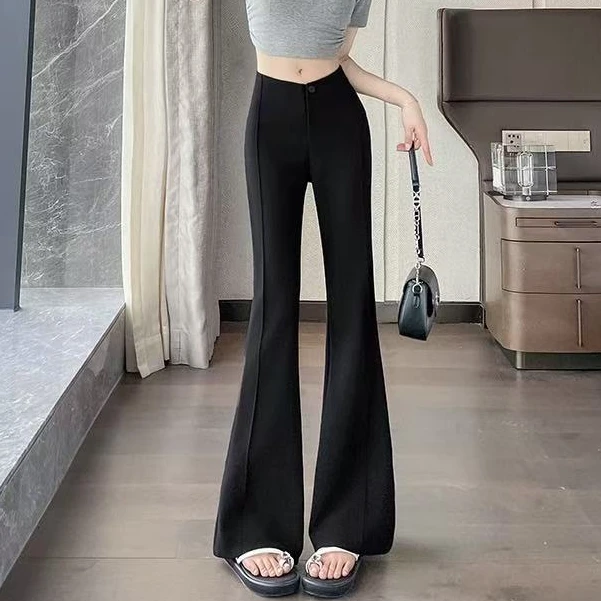 4夏季透气冰丝深灰色简约气质显瘦西装裤2025时尚通勤百搭休闲裤