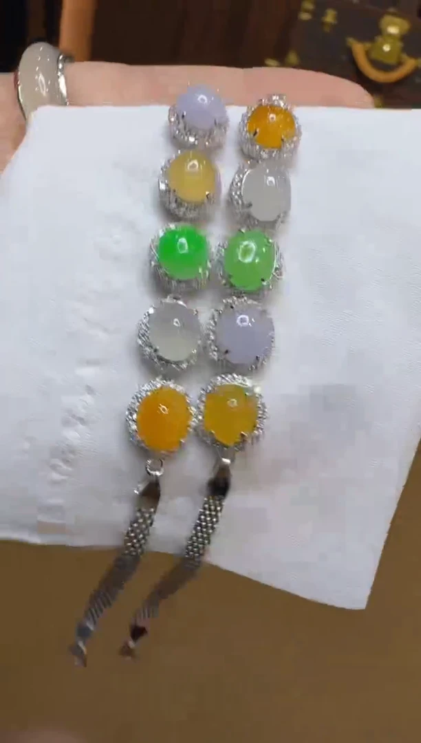 银S925镶嵌手链翡翠多样性团购发一件