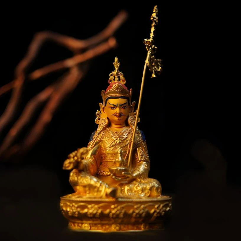 铜福铜艺莲花生大士佛像黄铜手办上档次客厅创意摆件