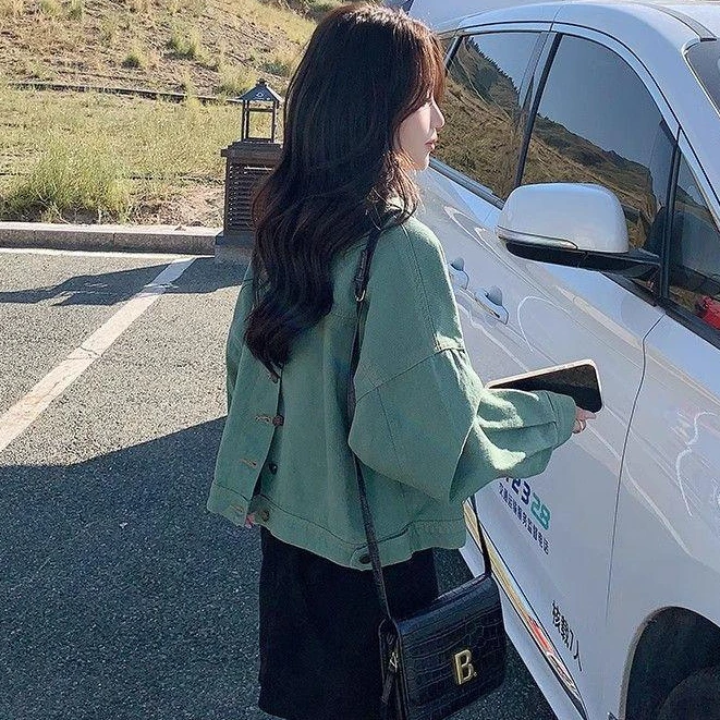 2025春秋季新款韩版宽松设计感百搭小个子牛仔外套女短款休闲上衣