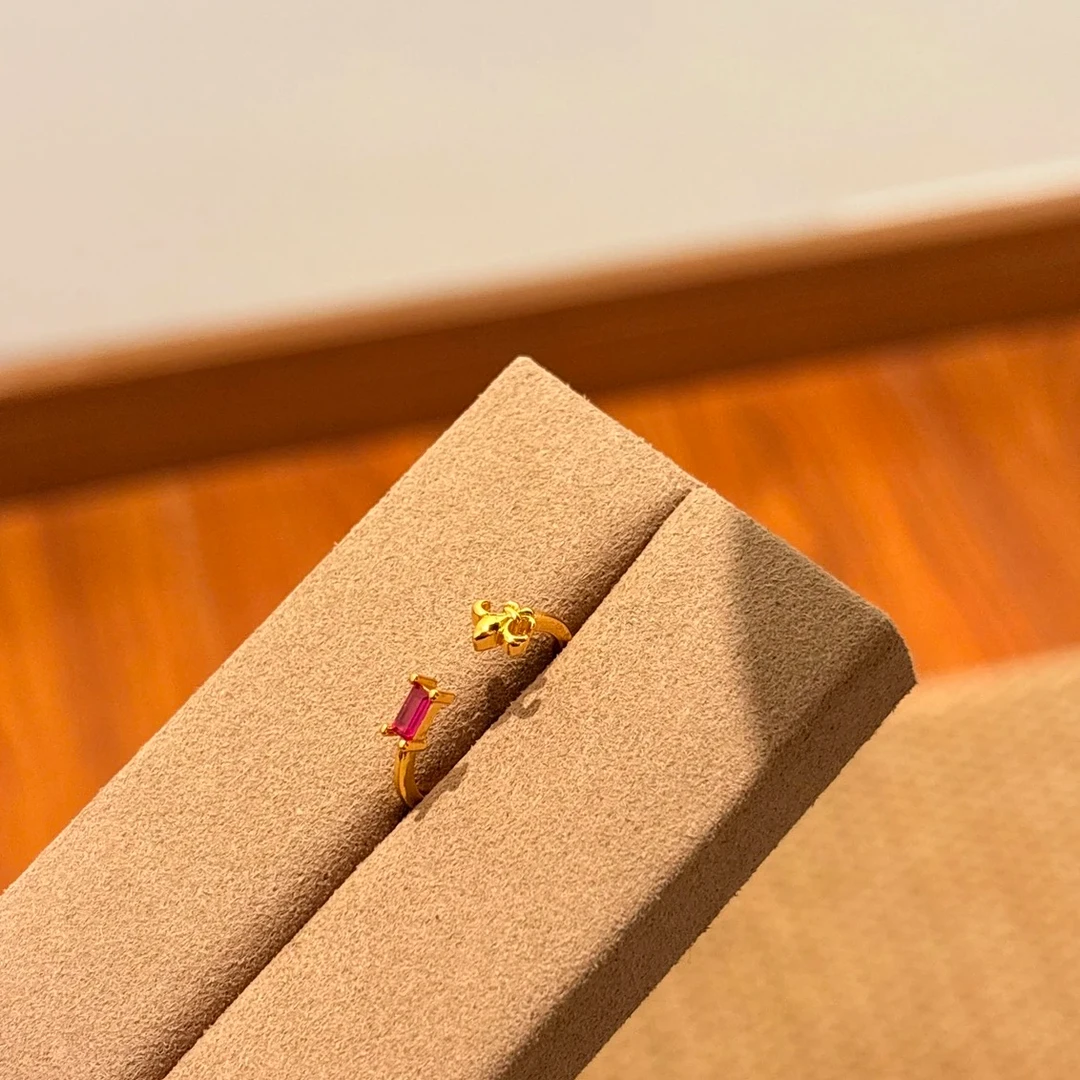 戒指 黄色 点钻鸢尾戒指（2号店）