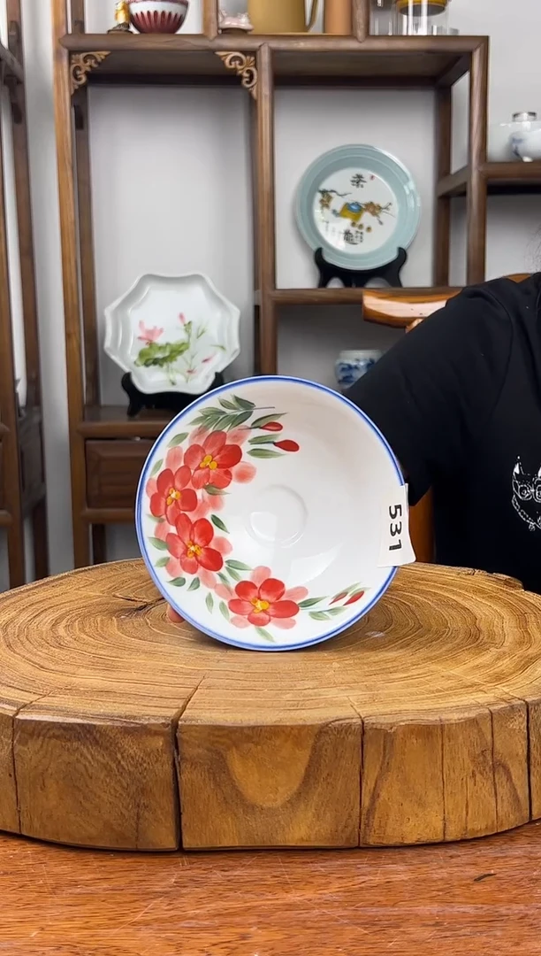 瓷片景德镇手绘釉中彩（食品级）斗笠碗531