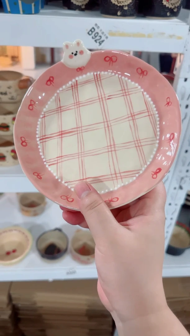 陶瓷兔兔盘子【十里高温釉下彩陶瓷】