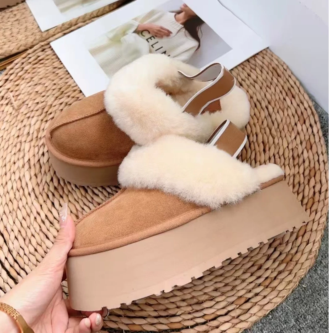 【星拖后带】桑坡皮毛一体星拖后带2024新款增高爆款时尚秋冬雪地靴