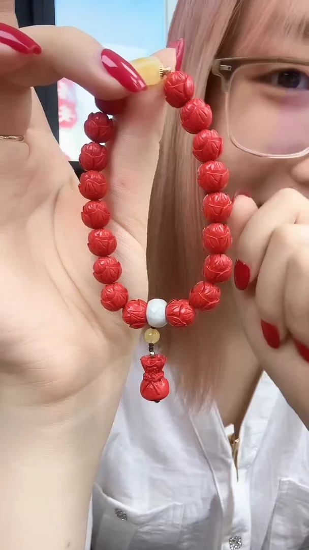 含辰砂工艺品莲花福袋