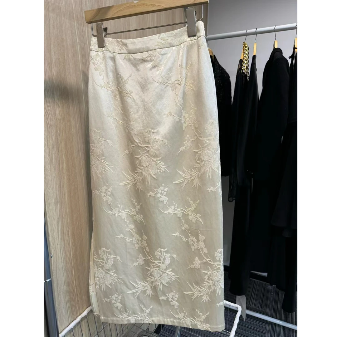 十三行inRed-春夏福秒中式刺绣图案半身裙#1635