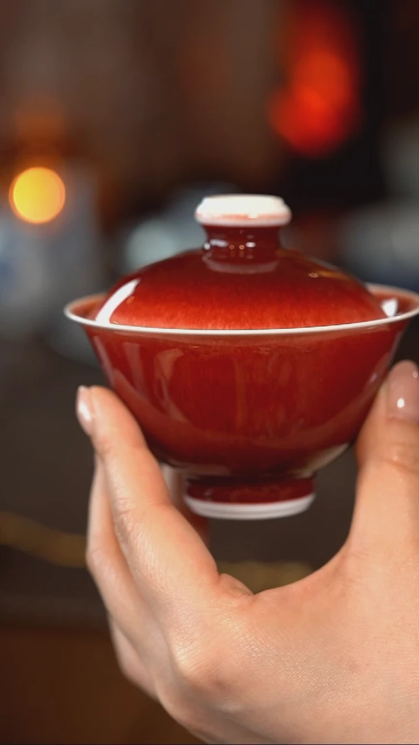 【闪购商品】正春堂·古法柴窑 郎红盖碗1