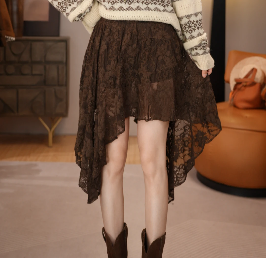 唐乐乐｜25new秋冬新款松紧腰复古宽松百搭高腰显瘦半身裙 BF1833