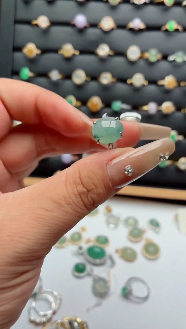 吊坠(不含链)银S925镶嵌翡翠.