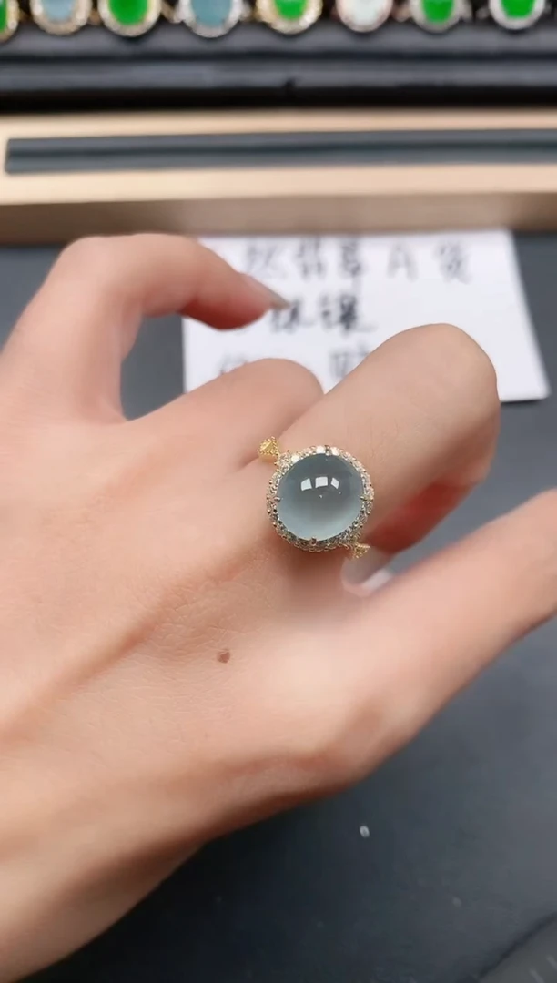 翡翠戒指银S925镶嵌111111