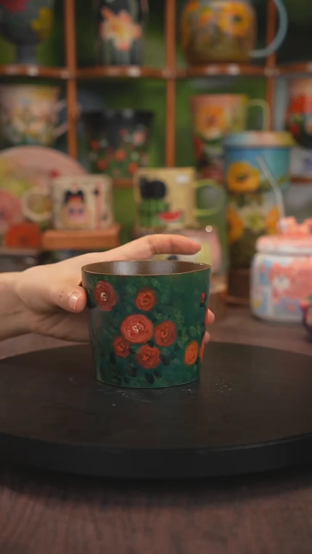 紫砂油画釉下彩手绘