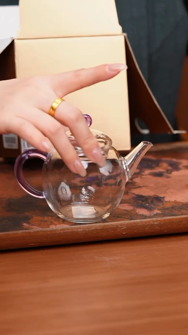 【闪购商品】玻璃茶壶/莫离/紫色/喜庆