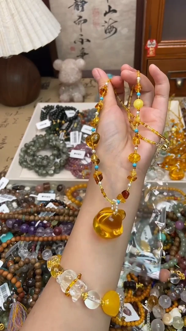 颈饰未镶嵌黄晶195人工压电