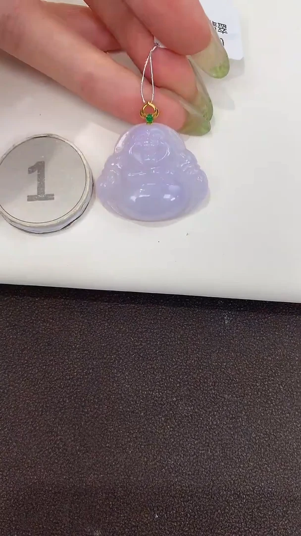 颈饰18K金镶嵌翡翠天然缅甸a货翡翠(多样性发其一)