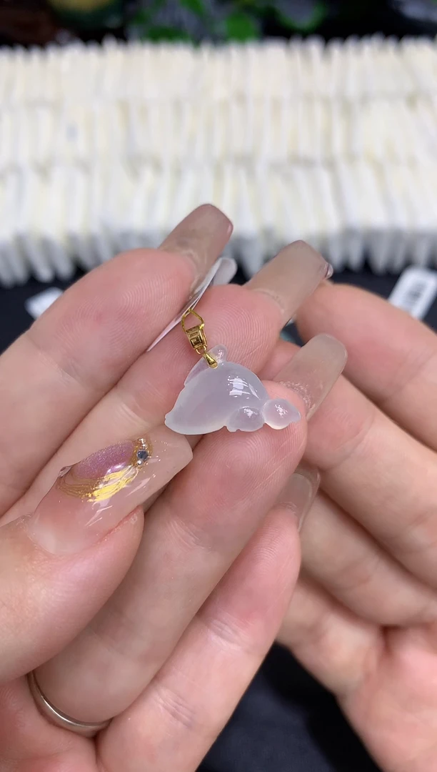 翡翠18K金镶嵌吊坠(不含链)11111