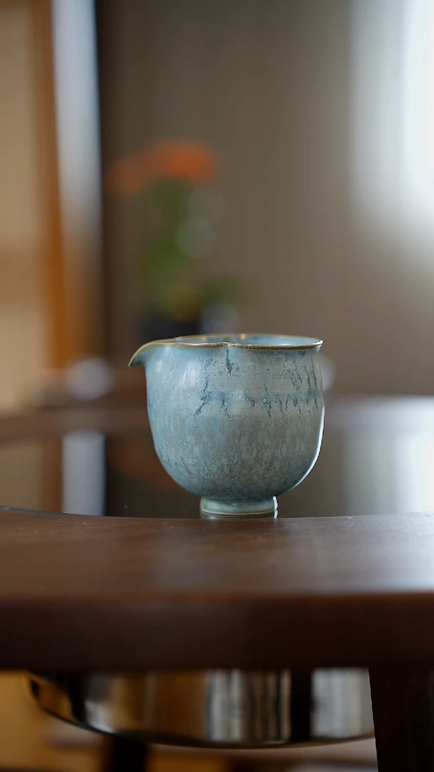 日造柴烧窑变  公道杯