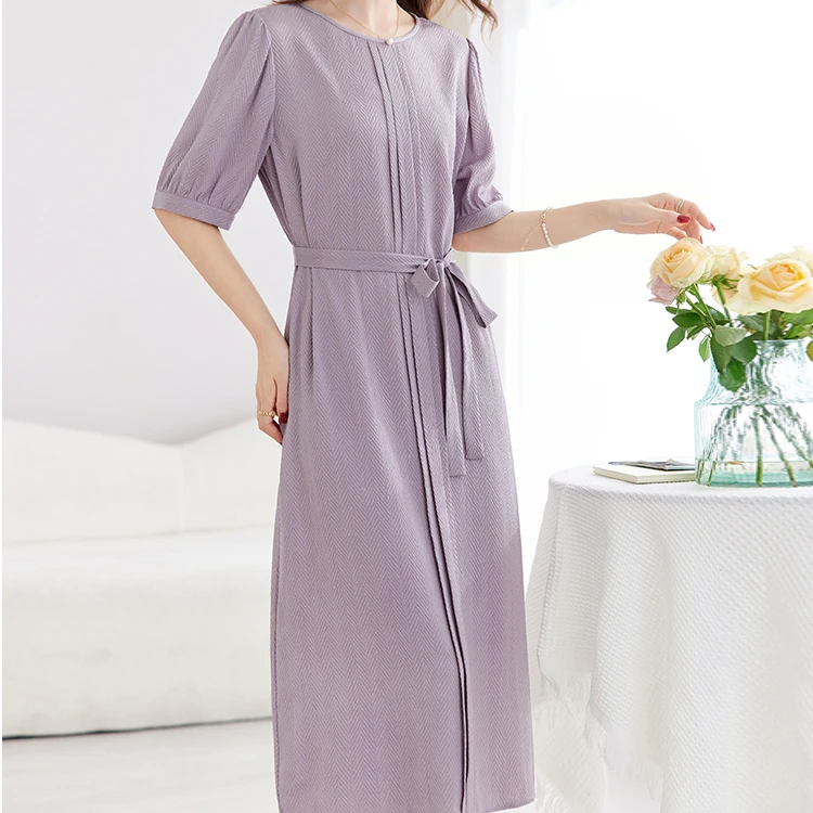 水墨佳人2025夏季新款桑蚕丝冠乐绉连衣裙82599050