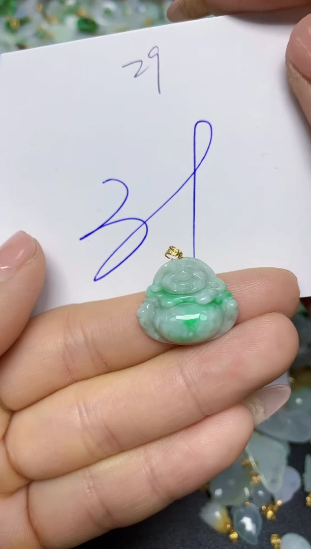 【闪购商品】翡翠挂件18K金镶嵌 天然翡翠A货