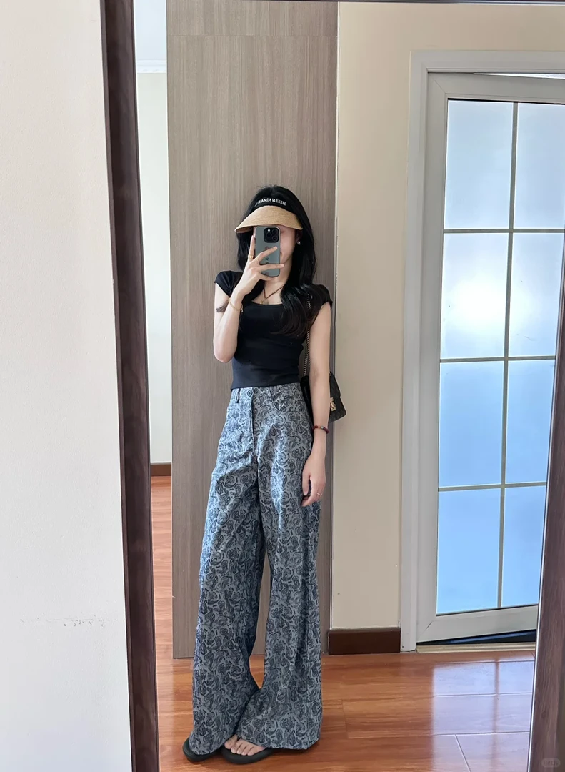 2025夏季不撞款时尚套装女休闲减龄短袖T恤高腰显瘦阔腿裤两件套