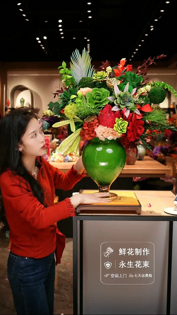 手工艺品琉璃手工花器花束空运包邮送货上门-以图片为准