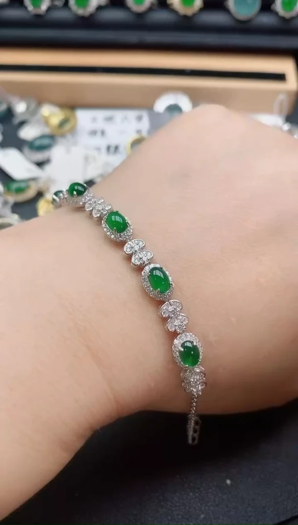 翡翠戒指银S925镶嵌1