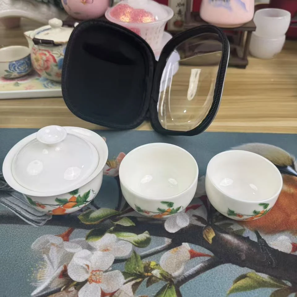 便携旅行茶具【b0206】白瓷快客杯户外茶道轻奢伴手礼