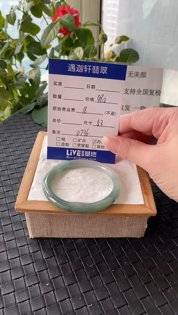 未镶嵌手镯翡翠53圈口 D736编码