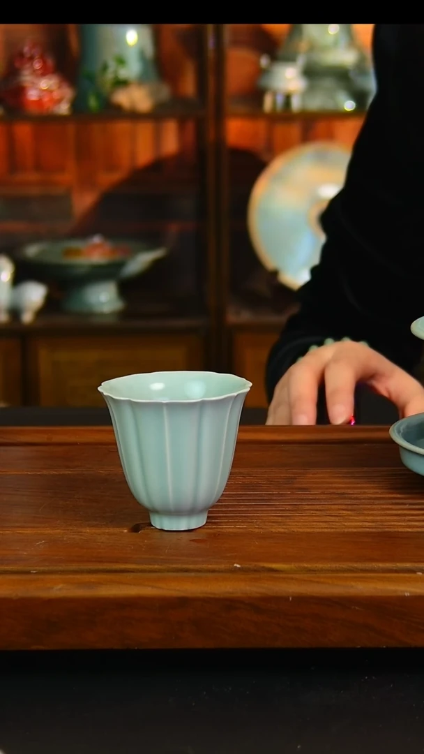 瓷片花***王原矿汝瓷福利单杯