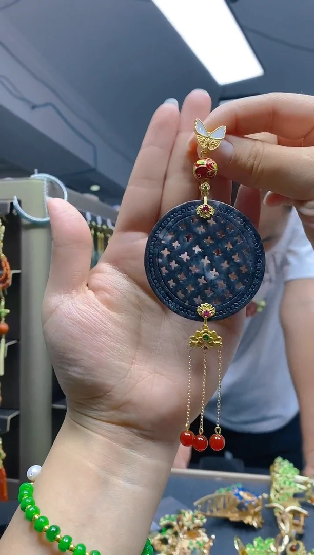 【闪购商品】翡翠耳饰合金0423翡翠压襟