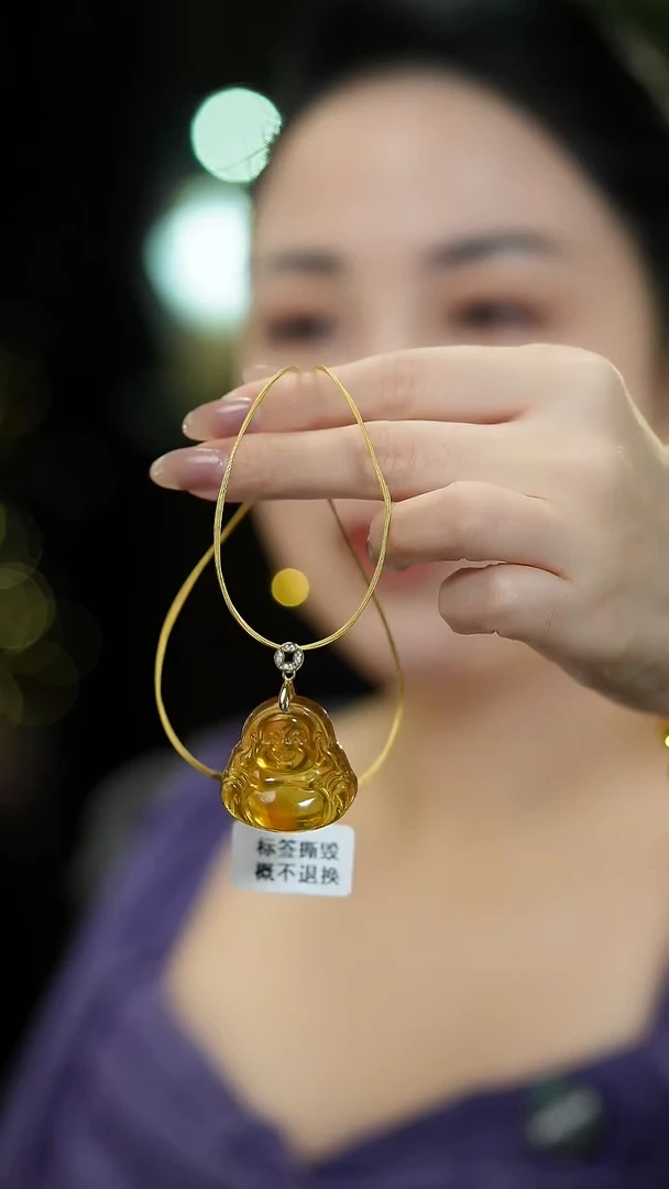 琥珀吊坠(赠链)未镶嵌灵草珀佛公
