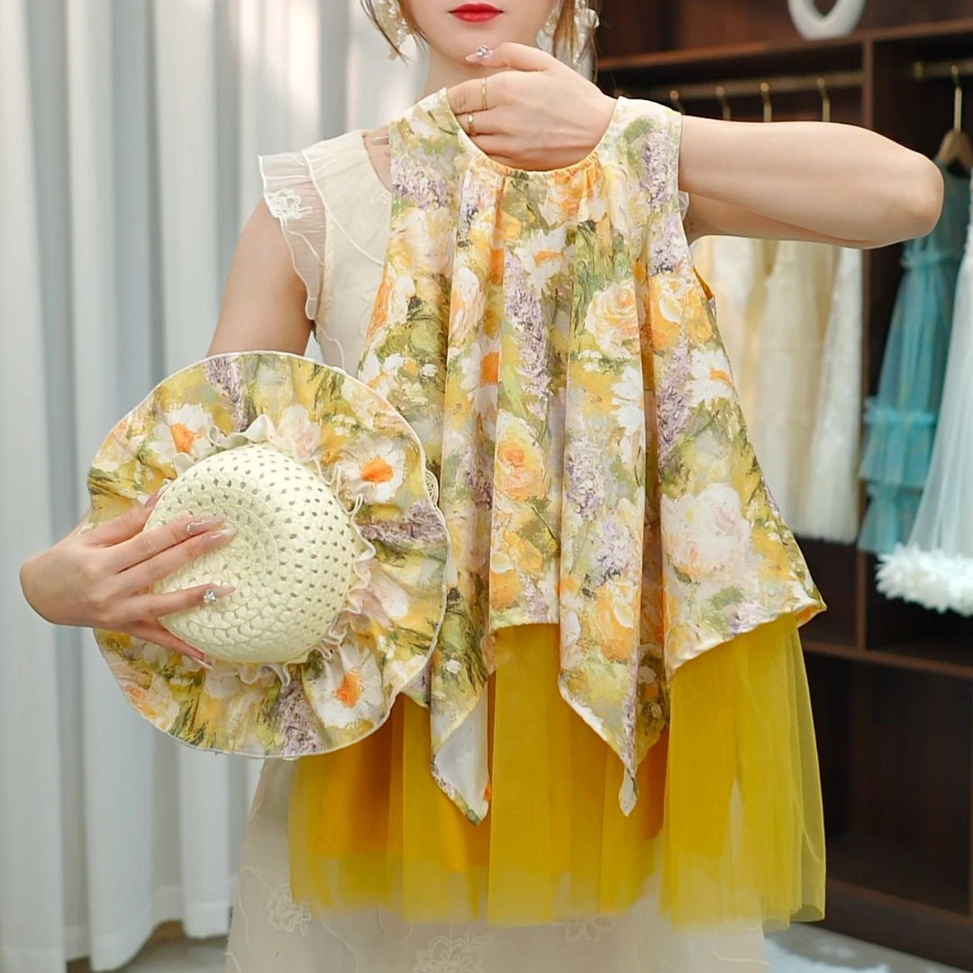 【Q·Z专属 实体品质】2025新款女童夏季田园风连衣裙儿童夏装背心裙