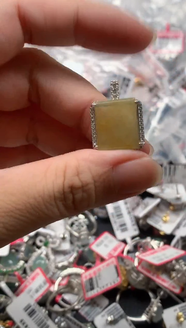 银S925镶嵌戒指翡翠天然A货缅甸翡翠