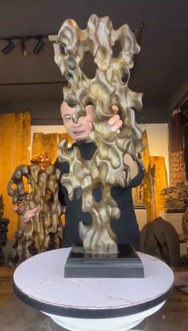 金丝楠全****计664金丝楠自然随型摆件