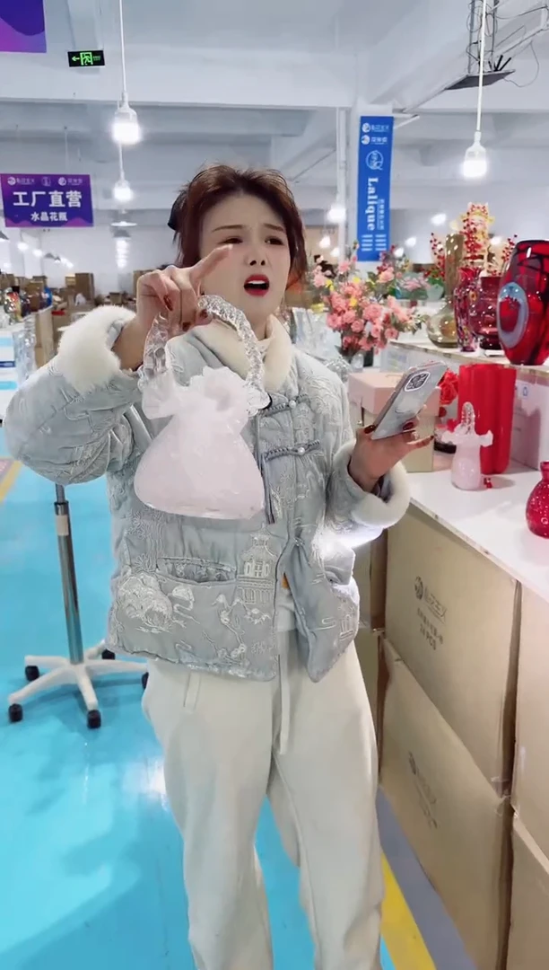 【闪购商品】玻璃私花主义花瓶厂-微瑕--OHS9