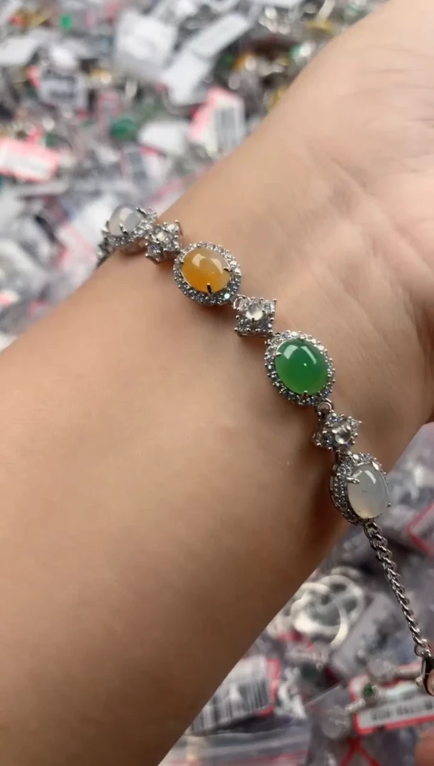 银S925镶嵌戒指翡翠777    9