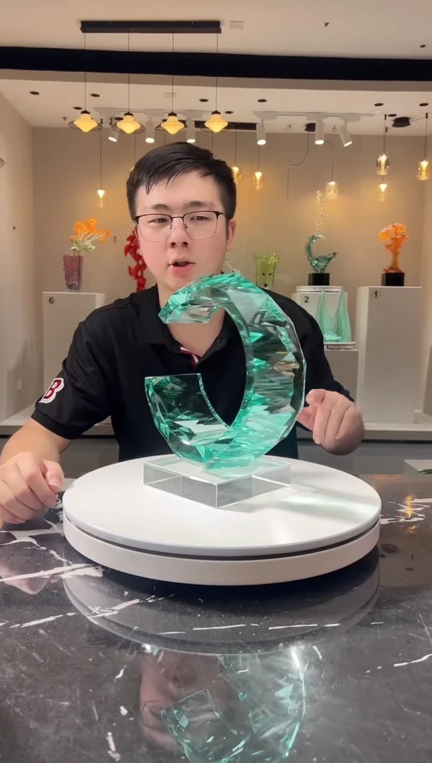 摆件巴比特美学 光影之环开口绿色