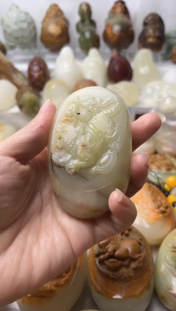 石材方解石棉纹正常不退换虎微瑕