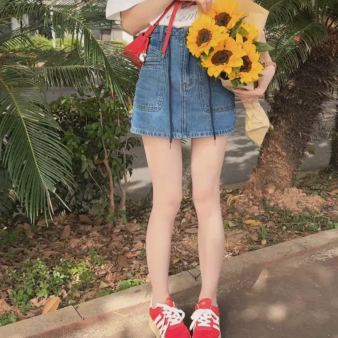 【晓溪服饰】夏季新款修身夏季半身裙潮流百搭高腰牛仔短裙6180