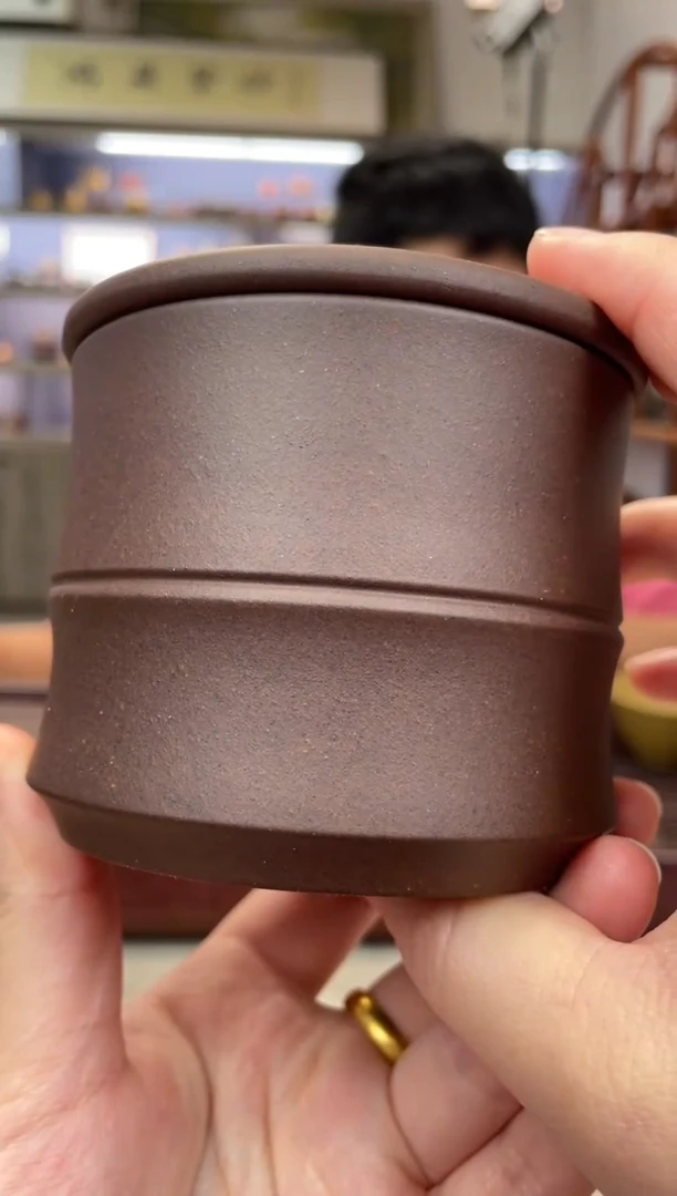 茶壶紫砂台西紫泥 竹节茶叶罐