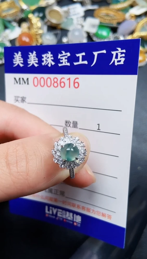 翡翠银S925镶嵌颈饰8616