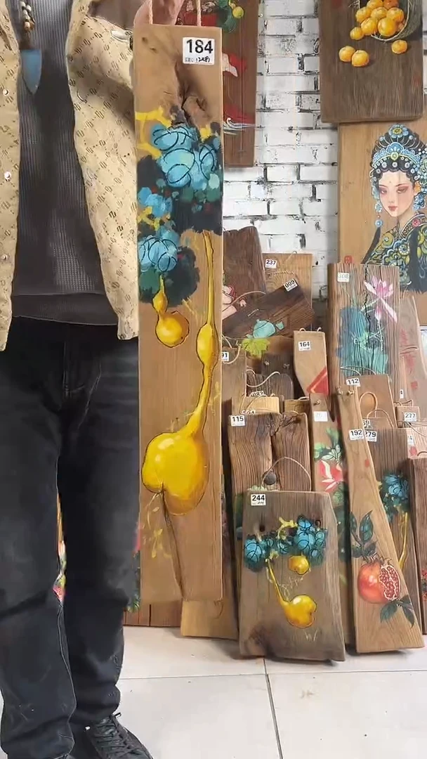 吊坠桃核184号门板画